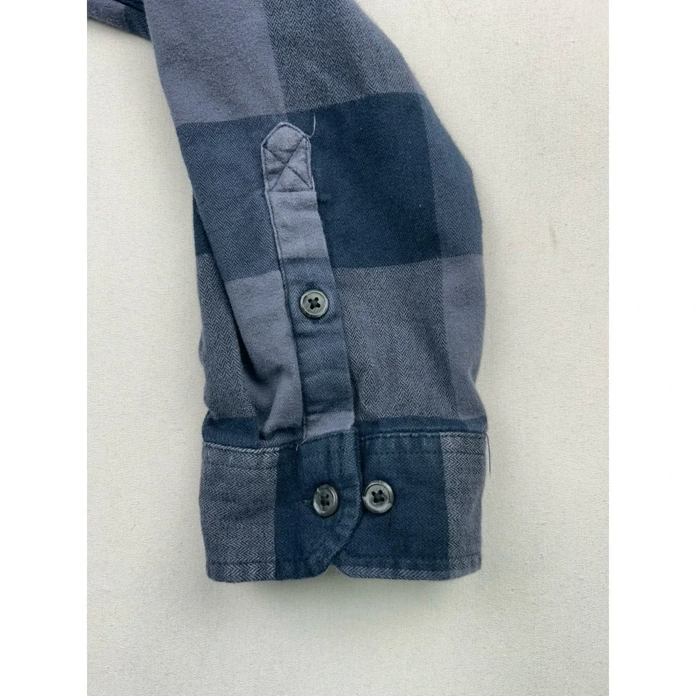 Carhartt Flannel Shirt Men's 2XLT Blue Plaid Relaxed Fit Pockets Button TW4448-M